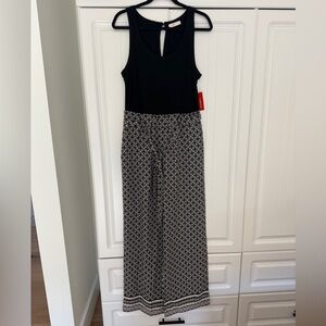 Black and White Patterned Jumpsuit